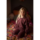 Antebies Organik Gots Sertifikalı Bordo, Dantel Detaylı, Uzun Kollu Ribanalı Kız Çocuk Sweatshirtü - 7 - 8 Yaş