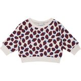 Antebies Organik Gots Sertifikalı Çilek Tarlası Desenli, Uzun Kollu, Ribanalı Bebek Sweatshirtü - Bordo - 9 - 12 Ay