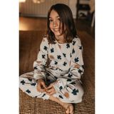 Antebies Organik Gots Sertifikalı Kuş & Güneş Desenli, Uzun Kollu Erkek Çocuk Pijama Takımı - Gri - 2 Yaş