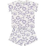 Antebies Organik Gots Sertifikalı Mor Neşeli Dostlar Fırfırlı, Bağcıklı Kısa Kollu,bebek Tshirt Şort Takımı - 6 - 9 Ay