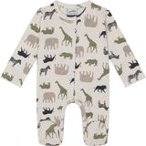 Antebies Organik Gots Sertifikalı Safari Macerası Desenli, Önden ve Ağdan Çıtçıtlı, Uzun Kollu, Ayaklı Bebek Tulumu - Yeşil - 9 - 12 Ay