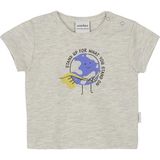 Antebies Organik Gri Melanj Stand Up Baskılı Kısa Kollu Kız Erkek Bebek Tshirt - 0 - 3 Ay