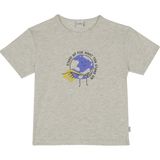 Antebies Organik Gri Melanj Stand Up Baskılı Kısa Kollu Kız Erkek Bebek Tshirt - 7 - 8 Yaş