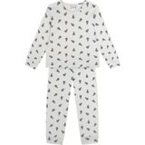 Antebies Organik Gri Yeşil Armut Desenli Beli Lastikli Uzun Kollu Erkek Çocuk Pijama Takımı - 3 - 4 Yaş