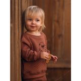 Antebies Organik Kahverengi Erkek Bebek Sweatshirt Eşofman Takımı - 0 - 3 Ay