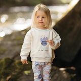 Antebies Organik Lila Çiçek Desenli Manşetli Kız Bebek Sweatshirt Tayt Takımı - 0 - 3 Ay - Mor