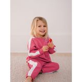 Antebies Organik Pembe Beyaz Kız Bebek Eşofman Takımı - 3 - 6 Ay