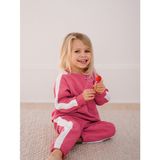 Antebies Organik Pembe Beyaz Kız Bebek Eşofman Takımı - 6 - 9 Ay