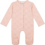 Antebies Organik Pembe Kurdele Jakarlı Çıtçıtlı Uzun Kollu Kız Bebek Patikli Tulum - 12 - 18 Ay