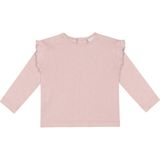 Antebies Pembe Kalp Jakar Fırfırlı Uzun Kollu Kız Bebek T-Shirt - 0 - 3 Ay