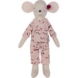 Antebies Pembe Kurdele Desenli Pijamalı Bez Bebek Fare Kız Çocuk Oyuncak
