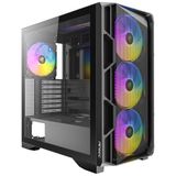 Antec AX1000 ARGB, 4 x 140mm ARGB PWM Fan Dahil, Mesh Ön Panel, USB-C 3.2, Temperli Cam Yan Panel, 360mm Radyatör Desteği, Siyah Orta Kule ATX Oyuncu Kasası