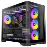 Antec C5 Eğrisi ARGB, 4 x 120mm ARGB PWM Fanlar Dahil, Aynı Anda 10 Fana kadar, Tip-C 3.2 Gen 2 Bağlantı Noktası, Kavisli Temperli Cam Ön ve Yan Paneller, 360mm Radyatör Desteği, Orta Kule ATX PC