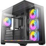 Antec Cx Mirror Mid Tower Oyuncu Kasası - 270° Panoramik Temperli Cam - 7X120MM Argb Fan - Atx / Micro-Atx / Itx - USB Type-C - Rtx 50 Serisi Uyumlu - Çift Bölmeli Tasarım Siyah