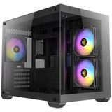 Antec CX600M RGB, 270° Panoramik Temperli Cam, 3x120mm RGB Fan Dahil, Çift Kamera Tasarımı, 360mm Radyatör Desteği, LED Kontrol Düğmesi, Mini Kule Micro-ATX Oyun Kasası, Siyah