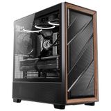 Antec FLUX, 5 x PWM Fanlar Dahil, Aynı Anda 9 Fana kadar, Tip-C, Demir Hasır Paneller ve Ahşap Çerçeve, 420mm Radyatör Desteği, Geri Bağlantı Anakart Desteği, Mid-Tower E-ATX PC Kasası