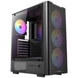 Antec VX310 ARGB, 750W 80+ Bronze PSU Dahil, 4x120mm ARGB Fan, Temperli Cam Yan Panel, Mid-Tower ATX Oyun Kasası, Siyah