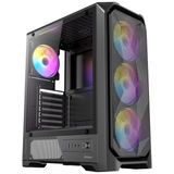Antec VX330 ARGB, 750W 80+ Bronze PSU Dahil, 4x120mm ARGB Fan, Dalgalı Mesh Ön Panel, Temperli Cam, 240mm Radyatör Destekli ATX Mid-Tower Kasa, Siyah