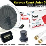 Antenci 40 cm Delikli Karavan Çanak Anten Seti + Next HD Uydu Alıcısı + Analog Uydu Bulucu