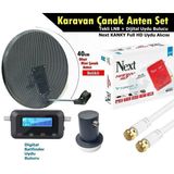 Antenci 40cm Delikli Karavan Çanak Anten Seti +Next HD Uydu Alıcısı + Divisat Dijital Uydu Bulucu