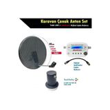 Antenci 40cm Delikli Karavan Çanak Anten Seti + Next Tekli LNB + electroon Dijital Uydu Bulucu