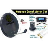 Antenci 40cm Karavan Çanak Anten Seti + Divisat Dijital Uydu Bulucu