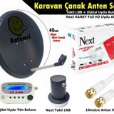 Antenci 40cm Karavan Çanak Anten Seti +Next HD Uydu Alıcısı +Dijital Uydu Bulucu