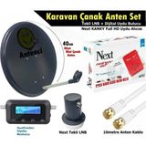 Antenci 40cm Karavan Çanak Anten Seti +Next HD Uydu Alıcısı +Divisat Dijital Uydu Bulucu