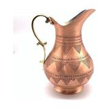 Antep Bakırhane El Işlemeli Üzüm Desenli Bakır Sürahi - 1,5 lt