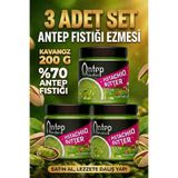 ANTEP FABRİKASI % 70 Antep Fıstık Ezmesi 200 g 3 Adet Kavanoz ( Gerçek Antep Fıstığı Ezmesi )