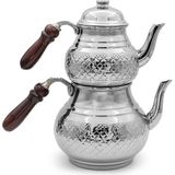 Antep Sepeti Gümüş Baklava Dilimli Gümüş Kaplama Bakır Çaydanlık Bakır 2 - 2,99 L - 0