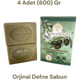 ANTEPLİHANI ZEYTİNYAĞLI DEFNE SABUN, SAF DEFNE, DOĞAL EL YAPIMI NATUREL SABUN, SOAP (4 ADET 600 GR)