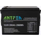 Antfea 12.8V200AH ABS Lityum Akü LiFePo4 - Siyah