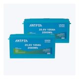 Antfea 25.6V 100AH Abs Lityum Akü Akıllı Ekran Lifepo4 2 Adet