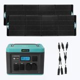 Antfea H1600 Pro Taşınabilir Güç Kaynağı + 2 Adet 300w Taşınabilir Paneli + Güneş Paneli Paralelleme Kablosu 1.6 Kw / 1 Kwh / 600 W