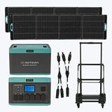 Antfea H2400 Pro Taşınabilir Güç Kaynağı + Bh2400 Backup Yedek Batarya + 2 Adet 400w Taşınabilir Güneş Paneli + H2400 Taşıma Römorku + Güneş Paneli Paralelleme Kablosu 2.4 Kw / 4.9 Kwh / 800 W