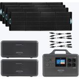 Antfea S2200 Pro Taşınabilir Güç Kaynağı + 2 Adet B2200 Backup Yedek Batarya + 4 Adet 300W Taşınabilir Güneş Paneli + 2 Adet Güneş Paneli Paralelleme Kablosu