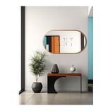 anthome Dekoratif Ayna, Duvar Aynası, Konsol Aynası, Mdf, Elips Ayna, Çerçeveli Ayna 80X40 CM