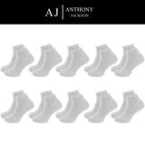 Anthony Jackson 10 Çift Kutulu BAMBU Premium Bay-Bayan Patik Çorap - Bilek Boy Kısa Spor Koşu ve Yürüyüş Çorabı JESUS (GRİ, 47-49)