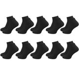 Anthony Jackson 10 Çift Kutulu BAMBU Premium Bay-Bayan Patik Çorap - Bilek Boy Kısa Spor Koşu ve Yürüyüş Çorabı JESUS (SİYAH, 39-42)