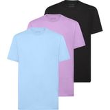 Anthony Jackson 3'lü Kutu Premium Erkek Tişört Starlight - Eflatun - Siyah - Pembe - 4XL