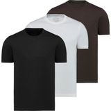 Anthony Jackson 3'lü Kutu Premium Erkek Tişört Starlight - Siyah - Beyaz - Kahverengi - 2XL