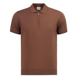 Anthony Jackson Erkek Fit Fermuarlı Triko Polo Tişört Stefano (AJ-601 - Kahverengi, XXL)