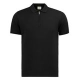 Anthony Jackson Erkek Fit Fermuarlı Triko Polo Tişört Stefano (AJ-601 - Siyah, XXL)