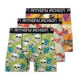 Anthony Jackson Likralı 5'lİ-3'lü Kutu Desenli Premium Erkek Boxer Palm Horizon (AJ-330 A (3'lü), XL)