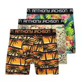Anthony Jackson Likralı 5'lİ-3'lü Kutu Desenli Premium Erkek Boxer Palm Horizon (AJ-330 B (3'lü), S)
