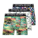 Anthony Jackson Likralı 5'lİ-3'lü Kutu Desenli Premium Erkek Boxer Palm Horizon (AJ-330 C (3'lü), M)