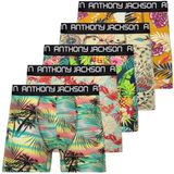 Anthony Jackson Likralı 5'lİ-3'lü Kutu Desenli Premium Erkek Boxer Palm Horizon (AJ-349 A (5'li), S)