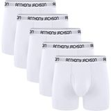 Anthony Jackson Likralı 5'li Kutu Premium Uzun Paçalı Erkek Boxer Shadowline - 0-Beyaz