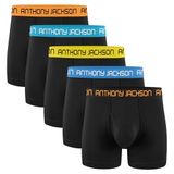 Anthony Jackson Likralı 5'li Kutu Premium Uzun Paçalı Erkek Boxer ShadowLine (AJ-350 E, 2XL)